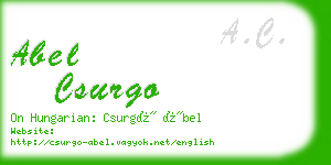 abel csurgo business card